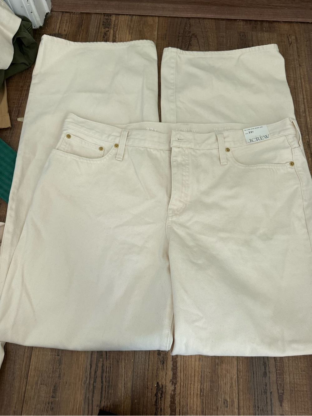 J. Crew Women’s Wide-Leg Jeans in Cream